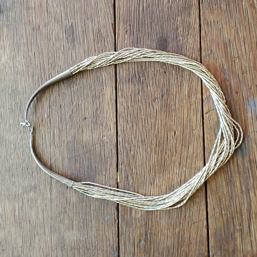 Vintage silver multi strand necklace